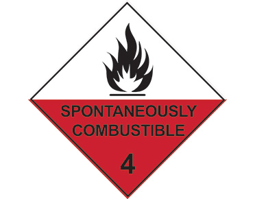 Spontaneously Combustible Sign Dangerous Goods Diamonds