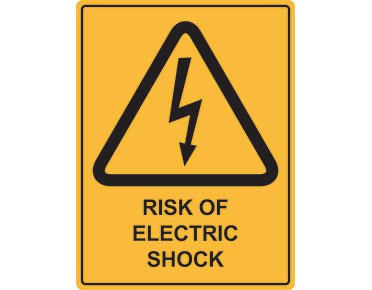 Risk of electric shock sign - warning signs from Global Spill Control