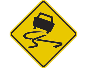 Slippery Road Sign By Australian Standards Global Spill Control