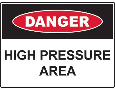 High Pressure Area Sign For Safety Measures Global Spill Control