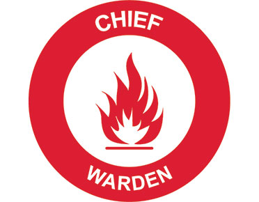 Chief warden hard hat label | Fire 